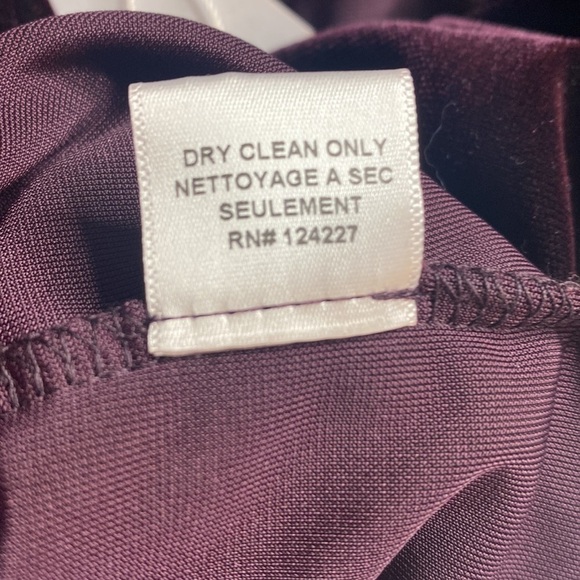 NWT MISA Los Angeles One Shoulder Ruffle Velvet Plum Top - Picture 8 of 8